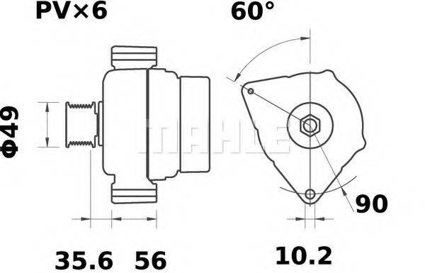 MAHLE ORIGINAL IA1085 Генератор