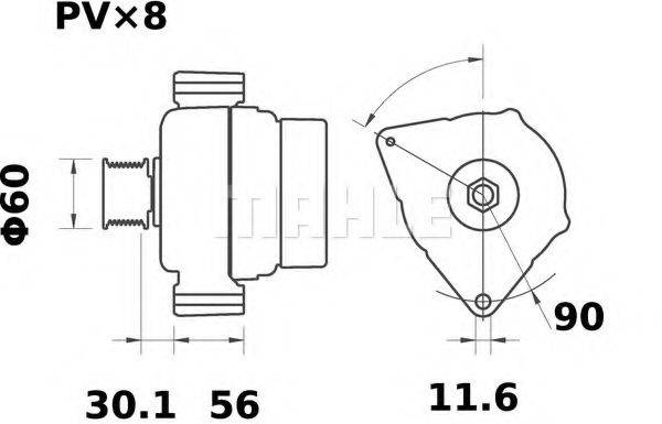 MAHLE ORIGINAL MG275 Генератор