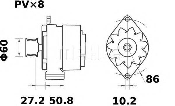 MAHLE ORIGINAL MG268 Генератор