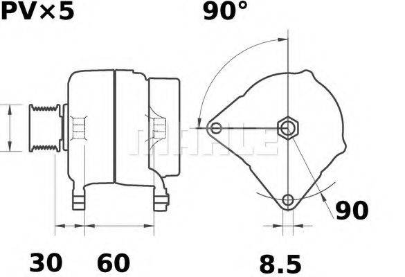 MAHLE ORIGINAL IA1252 Генератор