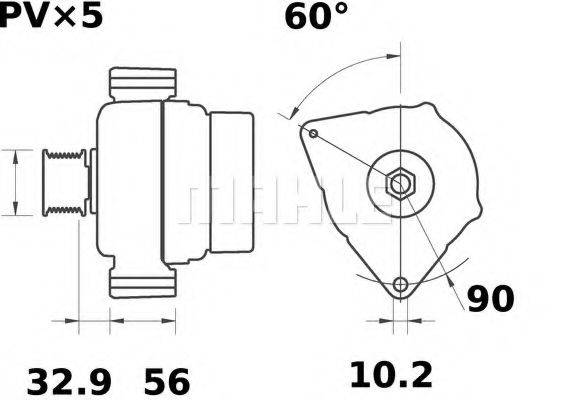 MAHLE ORIGINAL IA1008 Генератор