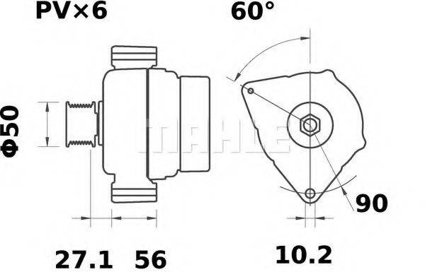 MAHLE ORIGINAL IA1043 Генератор