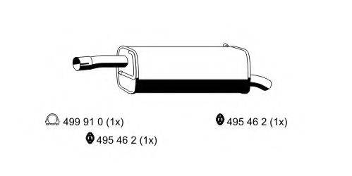 FORD 1493213 Глушник вихлопних газів кінцевий