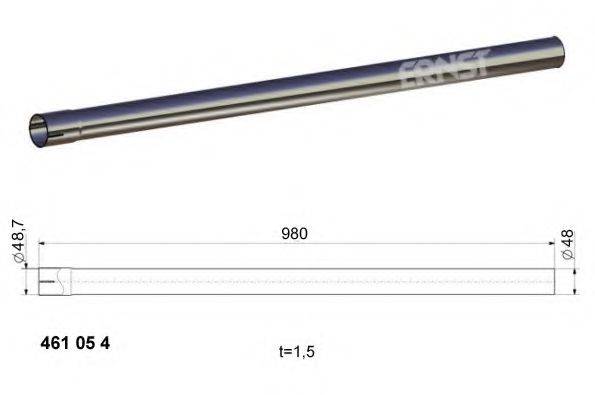 ERNST 461054 Труба вихлопного газу, універсальна