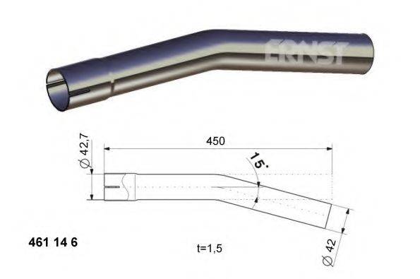 ERNST 461146 Труба вихлопного газу, універсальна