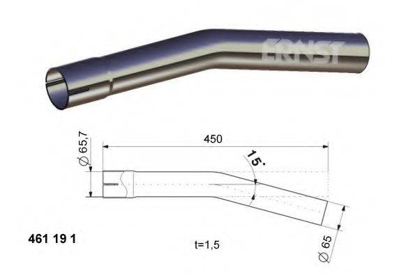 ERNST 461191 Труба вихлопного газу, універсальна