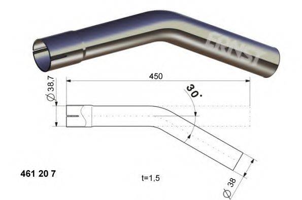 ERNST 461207 Труба вихлопного газу, універсальна