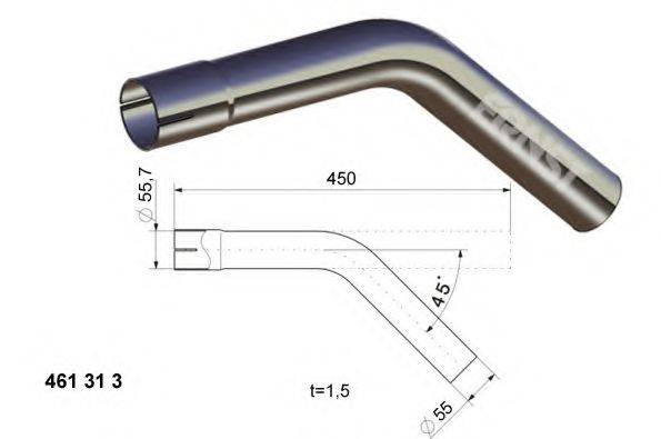 ERNST 461313 Труба вихлопного газу, універсальна