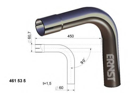 ERNST 461535 Труба вихлопного газу, універсальна