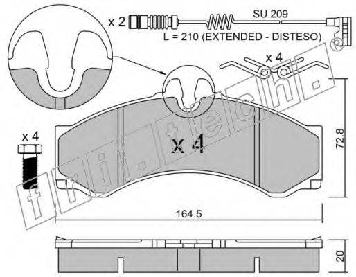 FRI.TECH. 2711W Комплект гальмівних колодок, дискове гальмо