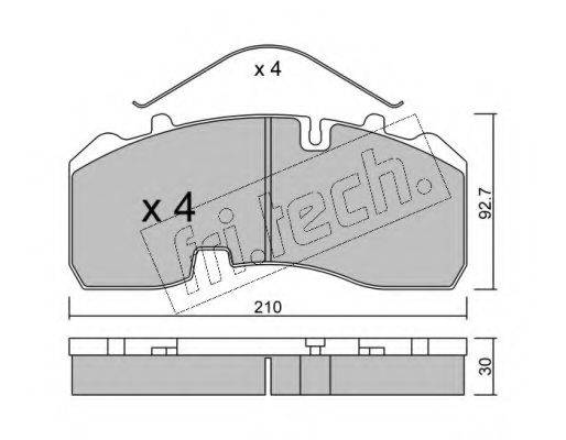 FRI.TECH. 6110 Комплект гальмівних колодок, дискове гальмо