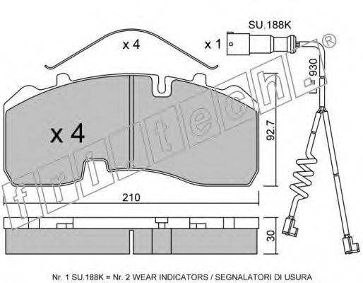 FRI.TECH. 6111W Комплект гальмівних колодок, дискове гальмо