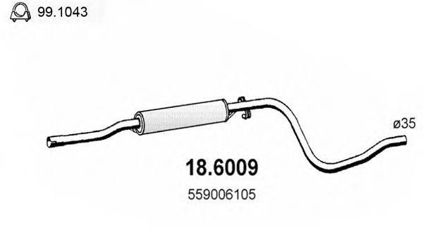 ASSO 186009 Середній глушник вихлопних газів