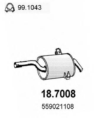 ASSO 187008 Глушник вихлопних газів кінцевий