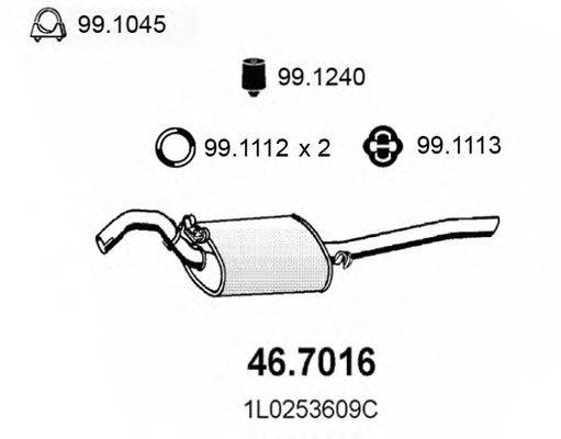 BOSAL 46.7016 Глушник вихлопних газів кінцевий