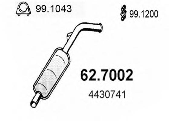 ASSO 627002 Глушник вихлопних газів кінцевий
