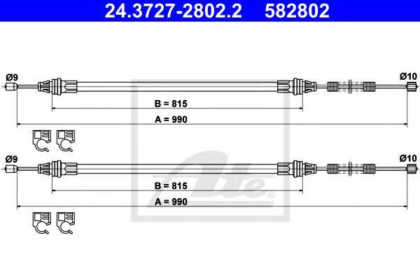 PEX 4.1580 Трос, стоянкова гальмівна система