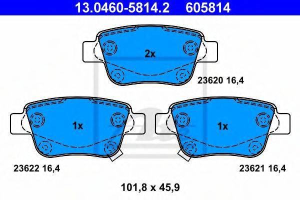 TOYOTA 04466-05020 Комплект гальмівних колодок, дискове гальмо
