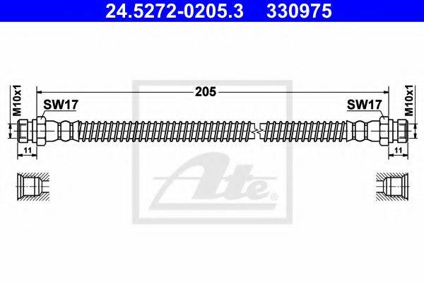 ATE 330975 Гальмівний шланг