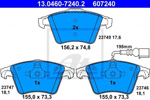VAG 7H0 698 151 C Комплект гальмівних колодок, дискове гальмо
