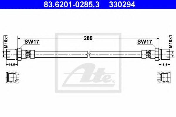 ATE 330294 Гальмівний шланг
