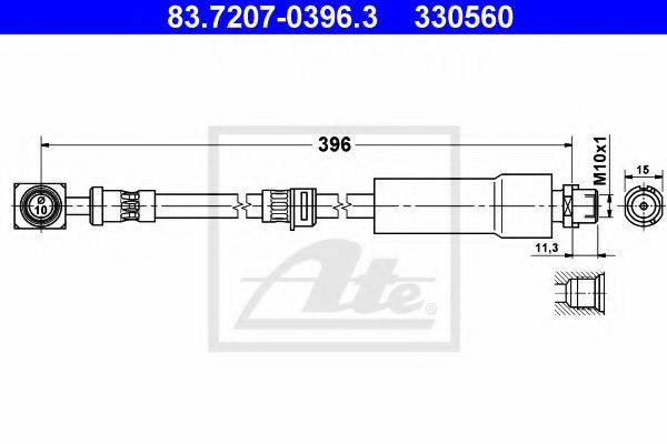 ATE 330560 Гальмівний шланг