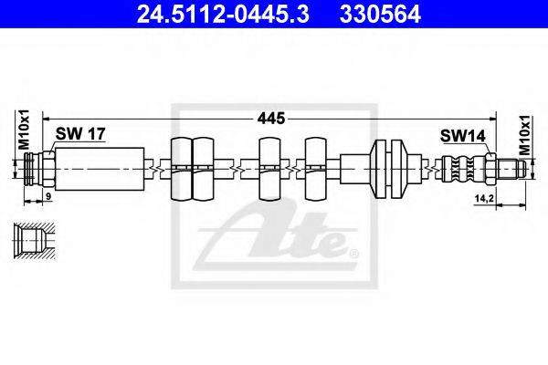 ATE 330564 Гальмівний шланг