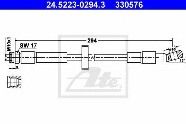 ATE 330576 Гальмівний шланг