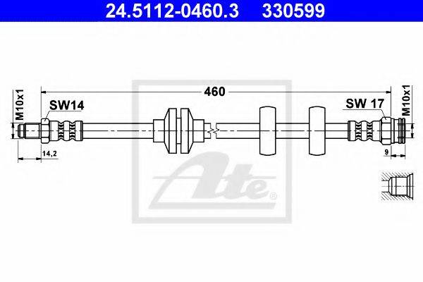 ATE 330599 Гальмівний шланг