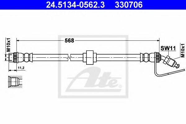 BREMBO T 68 044 Гальмівний шланг