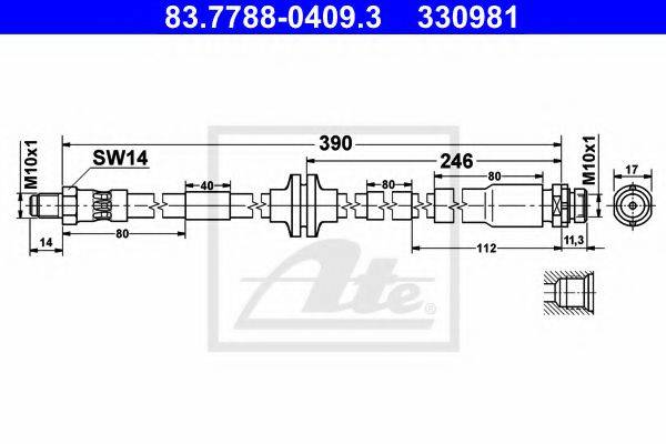 FORD 1367293 Гальмівний шланг