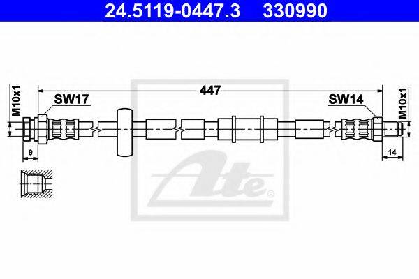 BENDIX 172653B Гальмівний шланг