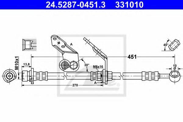 ATE 331010 Гальмівний шланг