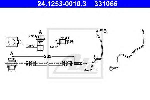 ATE 331066 Гальмівний шланг