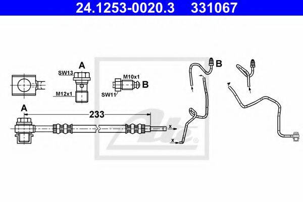 ATE 331067 Гальмівний шланг