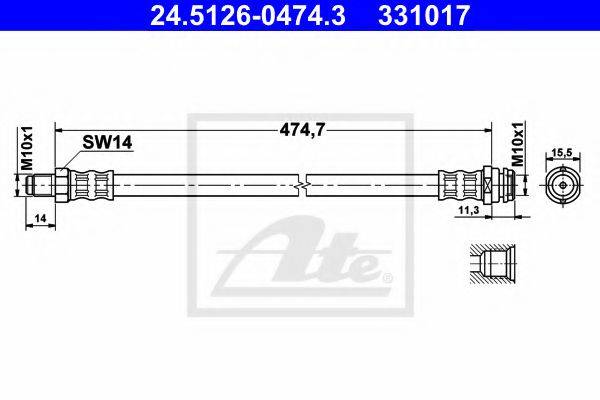 BENDIX 172704B Гальмівний шланг