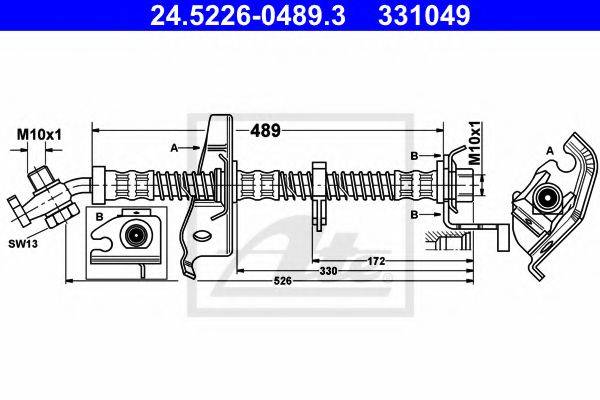 ATE 331049 Гальмівний шланг