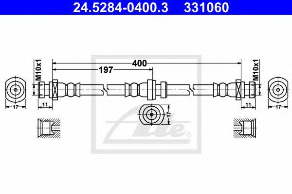 ATE 331060 Гальмівний шланг