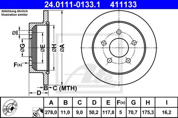 OPEL 5 69 110 гальмівний диск