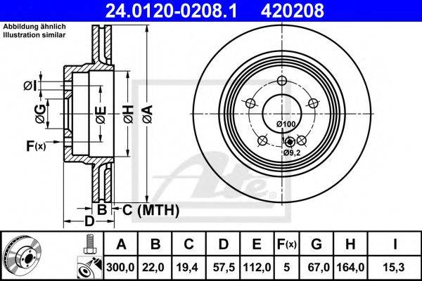 ATE 420208 гальмівний диск