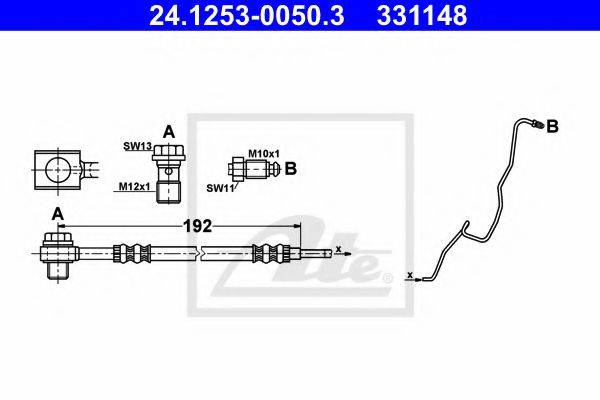 ATE 331148 Гальмівний шланг