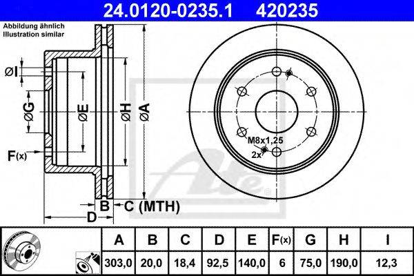 ATE 420235 гальмівний диск