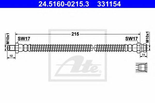 ATE 331154 Гальмівний шланг
