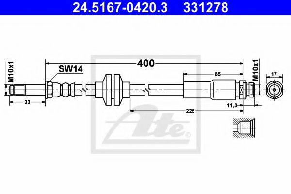 BENDIX 172661B Гальмівний шланг