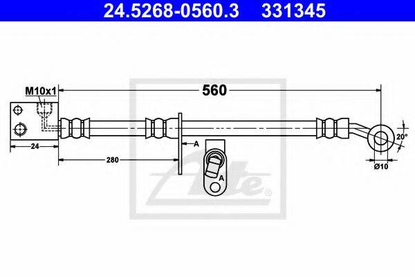 ATE 331345 Гальмівний шланг