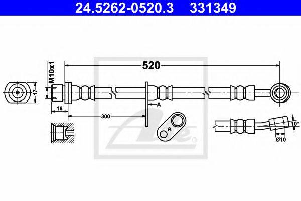 ATE 331349 Гальмівний шланг