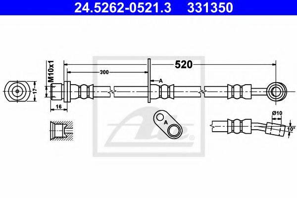 ATE 331350 Гальмівний шланг
