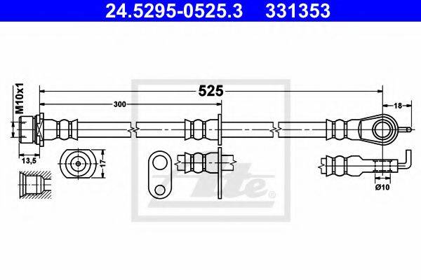 ATE 331353 Гальмівний шланг
