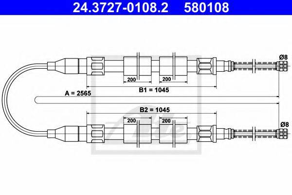 BENDIX 431151B Трос, стоянкова гальмівна система