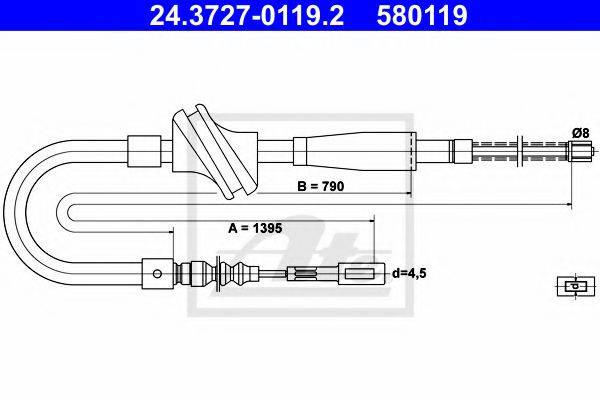 VAG 443 609 721 Трос, стоянкова гальмівна система
